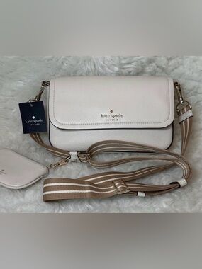 Kate Spade ROSIE Crossbody Bag with Tan Strap & matching Coin pouch nwt